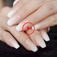 Ombre French Ballerina Fake Nail Gradeint Natural Coffin False Nails Wholesale Nails Supplier Fake Nails Coffin Nails Designs Summer Coffin Nails Designs