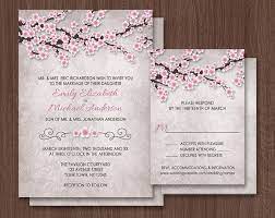 Pink Cherry Blossom Wedding Invitations Rustic Floral Etsy Cherry Blossom Wedding Invitations Cherry Blossom Wedding Cherry Blossom Theme