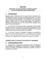 Maybe you would like to learn more about one of these? Fillable Online Dol Malaysia Response To Allegations Of Forced Labour Dol Fax Email Print Pdffiller