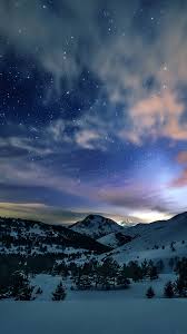 Aurora Star Sky Snow Mountain Winter Nature Iphone 8 Wallpaper Iphone Wallpaper Winter Nature Wallpaper Winter Wallpaper