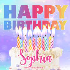 She loves pikachu and blue!!! Animated Happy Birthday Cake With Name Sophia And Burning Candles Download On Funimada Com