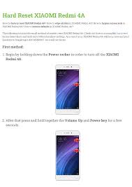 Hard Reset XIAOMI Redmi 4A ...