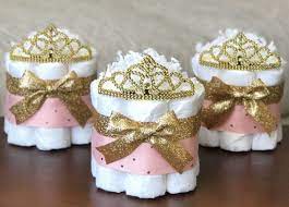 Princess Diaper Cake Set Baby Shower Decor Centerpiece Etsy Baby Shower Princess Princess Diaper Cakes Baby Shower Themes
