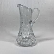 Crystal Floral Star Of David Brilliant Water Pitcher Clear Textured Handle