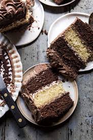 The easy dessert will feed a crowd of 36 and takes less than an hour from start to finish. Better Together Chocolate Vanilla Birthday Cake Half Baked Harvest
