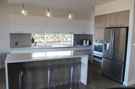 Benchtops Essastone Torrone Doors Laminex Polar White Crystal Gloss Feature Panels Laminex Impres Kitchen Island Bench Custom Kitchens Kitchen Design