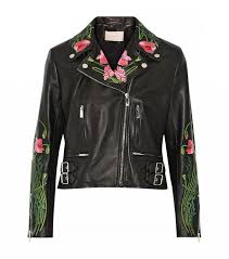 The Style Skills Required To Land Your Dream Job Embroidered Leather Zipped Leather Jacket Real Leather Jacket