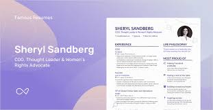 sheryl sandberg's coo resume example