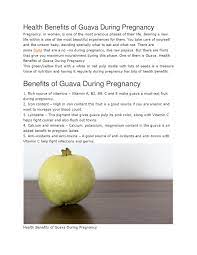 Health Benefits Of Guava During Pregnancy By Usha Ats Issuu