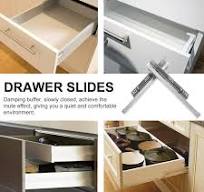 BESTYASH 2Pcs Durable Cold Rolled Steel Cabinet Drawer Slides Soft Close Smooth Glide