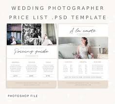 We inserted wedding images, however the design is flexible for any type of photography portfolio. Wedding Photography Pricing Guide Template A La Carte Menu Etsy