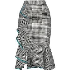 Black And White Checkered Pencil Skirt Shein Sheinside Wales Check Ruffle Skirt 28 Liked On Polyvore Featuring Skirts Black And White Bodycon Skirt Frilly Skirt Skirt Fashion Trendy Skirts
