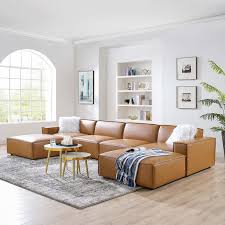 There is a range of materials that can be used to make vegan leather including synthetics like plastic and natural materials such as cork. Modway Restore 6 Piece Vegan Leather Sectional Sofa In Tan Walmart Com Walmart Com