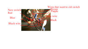 One of my friends.in fact, one of my most supportive friends.gave me her old ceiling fan. Im Trying To Wire A 3 Wire Red Blue Black Cieling Fan Switch To Black Purple Wires How Do I Do This I Dont Care For