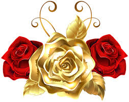 Gold And Red Roses Png Clip Art Image Rose Illustration Red Rose Png Red Roses