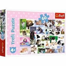 A perfect gift for your young puzzler! Puzzle Cats World Trefl 17332 60 Pieces Jigsaw Puzzles Cats Jigsaw Puzzle