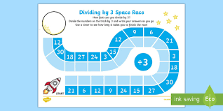 Although these words have a vowel sound, they use the consonant . Divide By 3 Space Race Activity