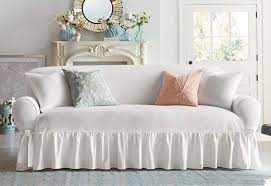 Surefit home decor soft suede futon 1piece slipcover, relaxed fit, polyester,mac. Essential Twill One Piece Sofa Slipcover Slipcovers For Sofas Surefit