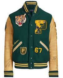 Polo Ralph Lauren Wool Blend Leather P Patch Tiger Letterman Varsity Jacket Xl Poloralphlauren V Varsity Jacket Outfit Baseball Varsity Jacket Varsity Jacket