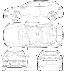 Audi A3 Blueprints Paper Model Car Audi A3 Sportback