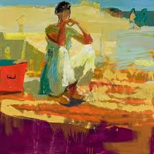 She Drifts Linda Christensen Art Painting Figurative Art