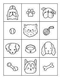 Fun for kids or adults! Printable Kawaii Dog Coloring Page