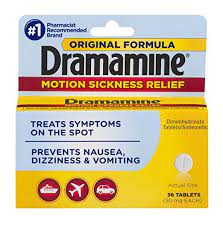 Dramamine Motion Sickness Relief Original Formula 36 Tablets Prevents Nausea Dizziness And Vomiting Motion Sickness What To Pack Travel Medicine Kit
