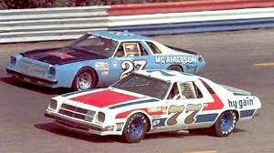 Dale Earnhardt Driving The 77 Hy-gain Chevrolet Laguna Owned By Johnny Ray Is Shown Racing Sam Sommers In The 27 Mc Nascar Race Cars Nascar Cars Stock Car