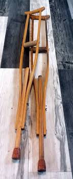 Crutches Set Vintage Wooden Crutches Adjustable With Rubber Etsy Set Vintage Crutches Lip Art Crazy