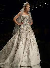 Be A Unique Bride And Think Out Of The Box Silver Wedding Dress Elie Saab Wedding Dress Beautiful Dresses