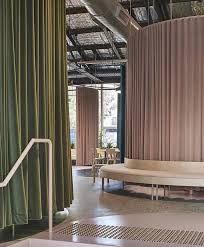Fluid Curtained Spaces Define The Office Architect Office Design Interior Architecture Office Space