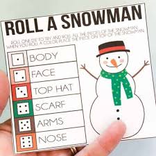 roll a snowman printable game real housemoms