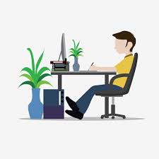 Cartoon Business Villain Jobs Vase Desk Computer Hand Painted File Png And Vector With Transparent Background For Free Download Desk Cartoon Villain