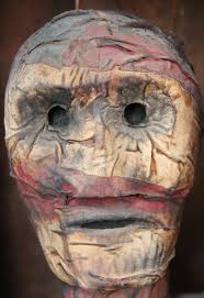 Modern Texas Mixed Media Sculpture of a Mummified Portrait Bust in a Box