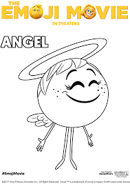 The Emoji Movie Angel Coloring Page Emoji Coloring Pages Emoji Movie Coloring Pages