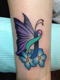 Strength awareness ribbon tattoo design by denise a. Thyroid Cancer Ribbon Tattoo Ideas Vtwctr