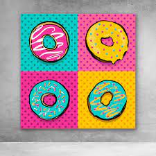 Andy warhol (born andrew warhola; Pop Art Donuts Andy Warhol Wall Art Pop Art Painting Pop Art Canvas Mini Canvas Art