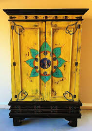 Beautiful Hand Painted Mexican Cabinet By Vagabondstudiosw On Etsy Funky Painted Furniture Painted Furniture Mexican Furniture