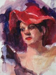 Woman in a Floppy Red Hat by Merle Keller