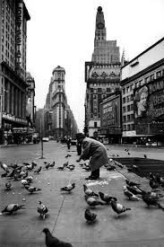 Man Feeding Pigeons In An Empty Times Square During A Taxi Strike New York 1949 Yale Joel Old Photography Street Scenes Photo