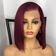 Do the part on one side, and you will fall in love with this sew in bob. China Short Straight Bob Virgin Hair Wig Burgundy 99j Color Bob Human Hair Lace Front Wigs On Global Sources Bob Wig Wig Factory Lace Wig