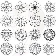 Flower Stamps Png Vector Clipart Digital Stamp To Make A Color In Page Great For Scrapbooking Cardmaking Crafts Commercial Use 10161 Flower Doodles Flower Drawing Doodle Patterns