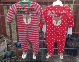 600 x 800 jpeg 80 кб. My First Christmas Pajamas Santa Footed Pajamas Embroidered Etsy