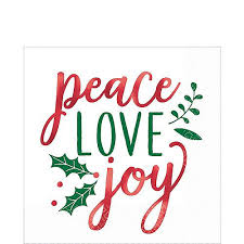 Metallic Peace Love Joy Lunch Napkins 16ct Peace And Love Love Joy Peace Holiday Crafts Christmas