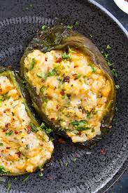 These Stuffed Poblano Peppers Are Nice And Cheese And Ready To Eat Stuffed Peppers Stuffed Poblano Peppers Veggie Dishes