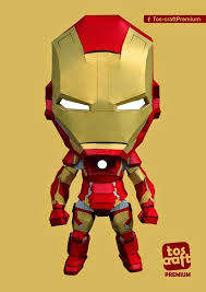 Chibi Iron Man Mark 43 Papercraft Paperkraft Net Free Papercraft Paper Model Papertoy Iron Man Papercraft Download Iron Man Helmet