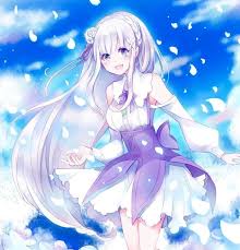 media blue fields white petals re zero blue fields media petals rezero white re zero anime fantasia anime