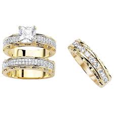 Check out our fingerhut selection for the very best in unique or custom, handmade pieces from our shops. Fingerhut Palmbeach Jewelry 14k Gold Over Brass Princess And Round Cz Engagement Wedding And Anniversary Band Set