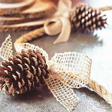 Basteln Mit Naturmaterialien Herbst Deko Tannenzapfen Jute Schleifen Thanksgiving Basteln Basteln Mit Naturmaterialien Herbst Und Tannenzapfen Girlande