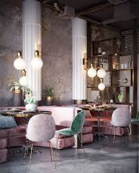 The New Project Of The Restaurant 2 On Behance Nika Zupanc S Stay Chairs In Yummy Pastels Velvet Restaurant Interior Design Interior Design Furniture Design